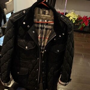 Burberry Black Quilted Military Jacket